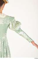  Photos Woman in Historical Dress 4 19th Century Green Dress arm sleeve 0004.jpg